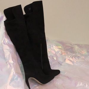 INC faux suede over the knee boots